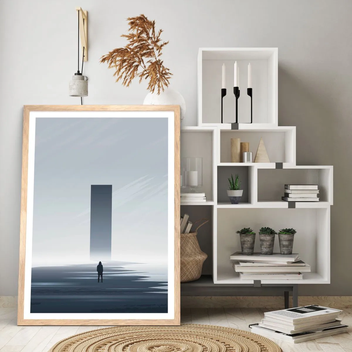 Poster in einem Rahmen aus heller Eiche - Chance oder Bedrohung? - 30x40 cm