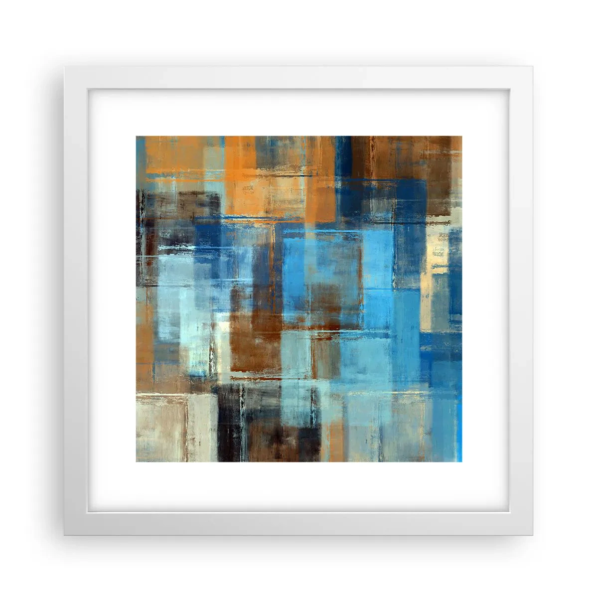 Poster in einem weißen Rahmen - Durch den blauen Schleier - 30x30 cm