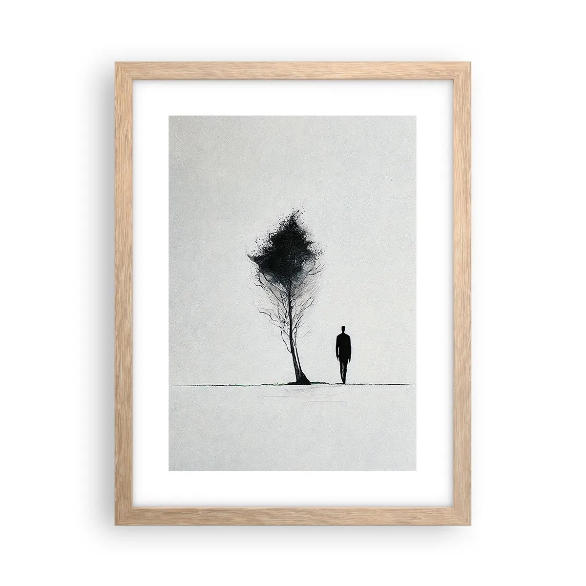 Poster in einem Rahmen aus heller Eiche - Wir wandern alle - 30x40 cm