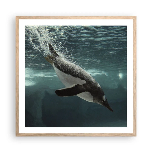 Poster in einem Rahmen aus heller Eiche - Willkommen in meiner Welt - 60x60 cm