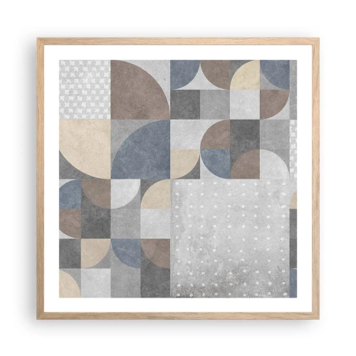 Poster in einem Rahmen aus heller Eiche - Keramische Fantasie - 60x60 cm