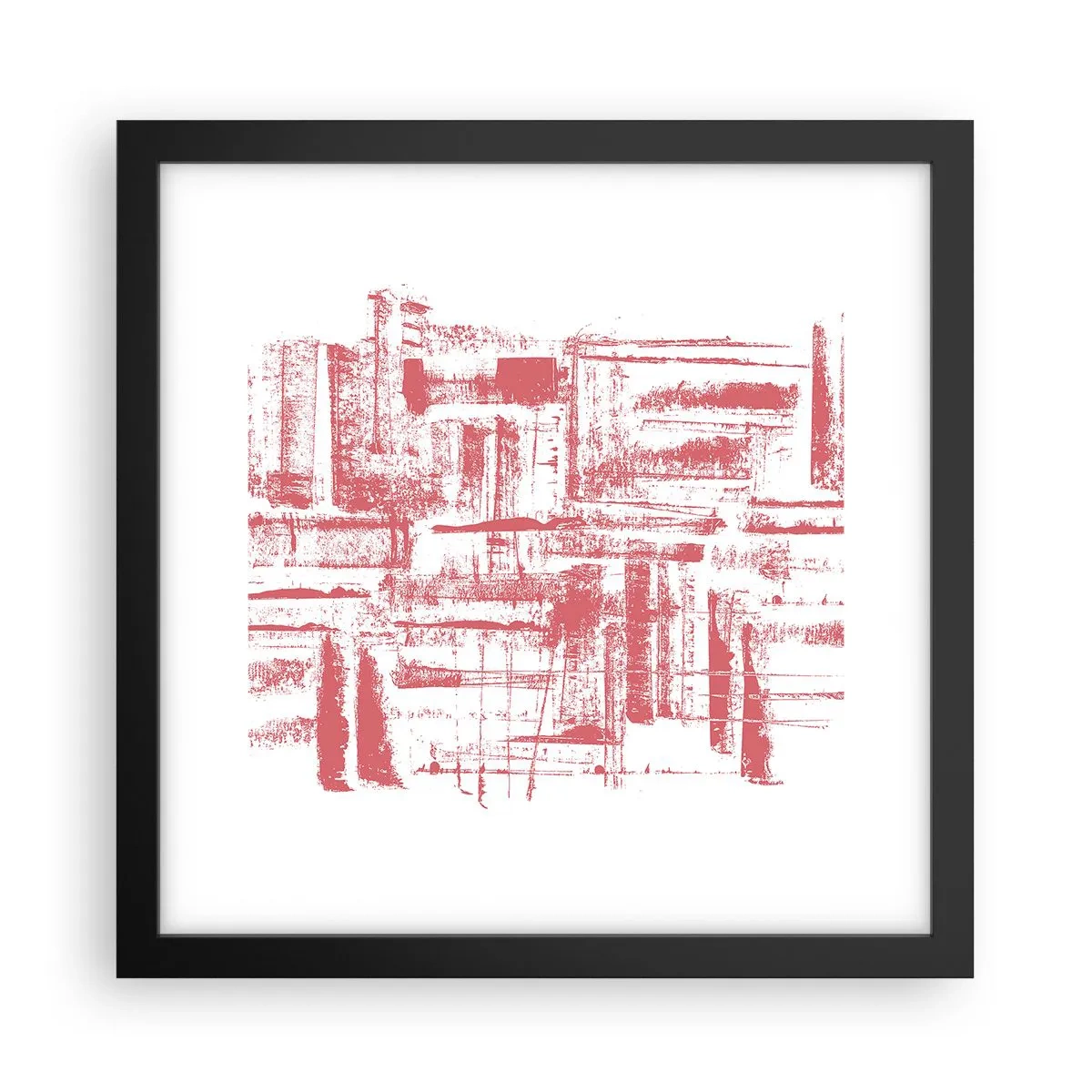 Poster in einem schwarzem Rahmen - Die rote Stadt - 30x30 cm