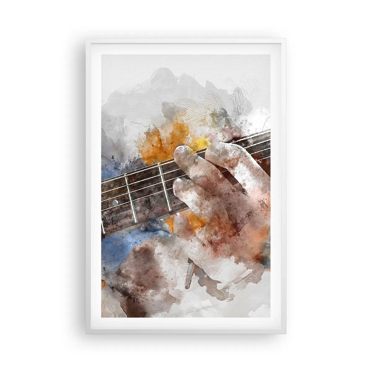 Poster in einem weißen Rahmen - Poesie zwischen den Saiten - 61x91 cm