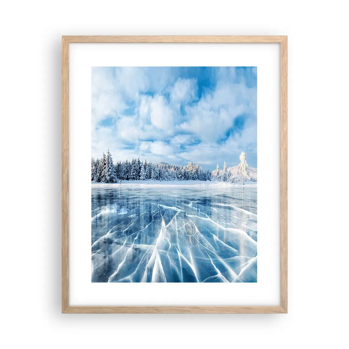 Poster in einem Rahmen aus heller Eiche - Eine schillernde und kristallklare Aussicht - 40x50 cm