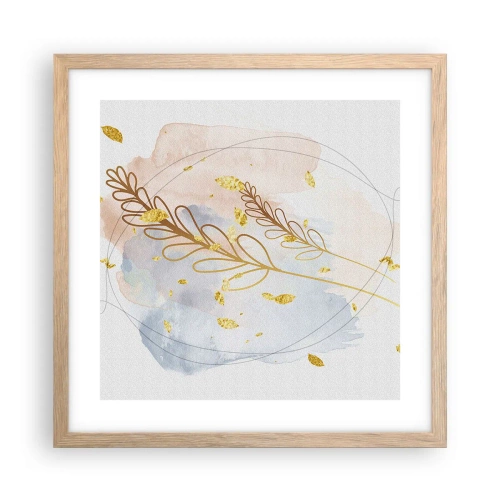 Poster in einem Rahmen aus heller Eiche - Goldenr Hauch - 40x40 cm