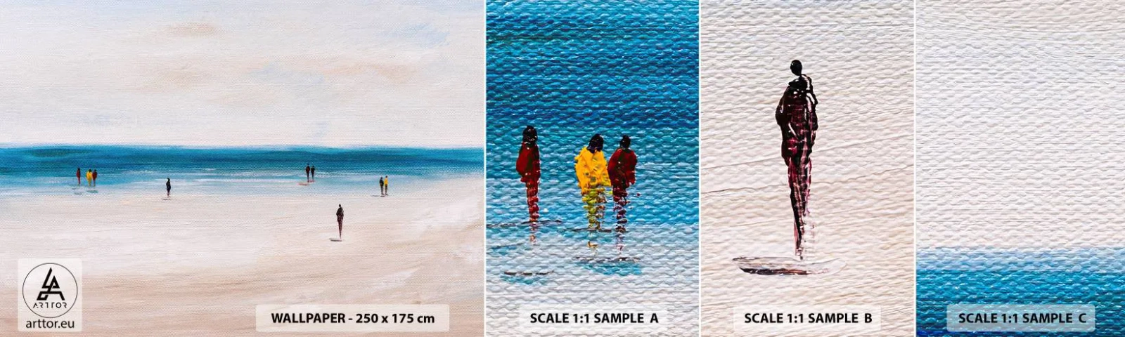 Fototapetenmuster Standard Eco - Natürliches Bedürfnis - Strand, Menschen, Minimalismus - 100x30 cm