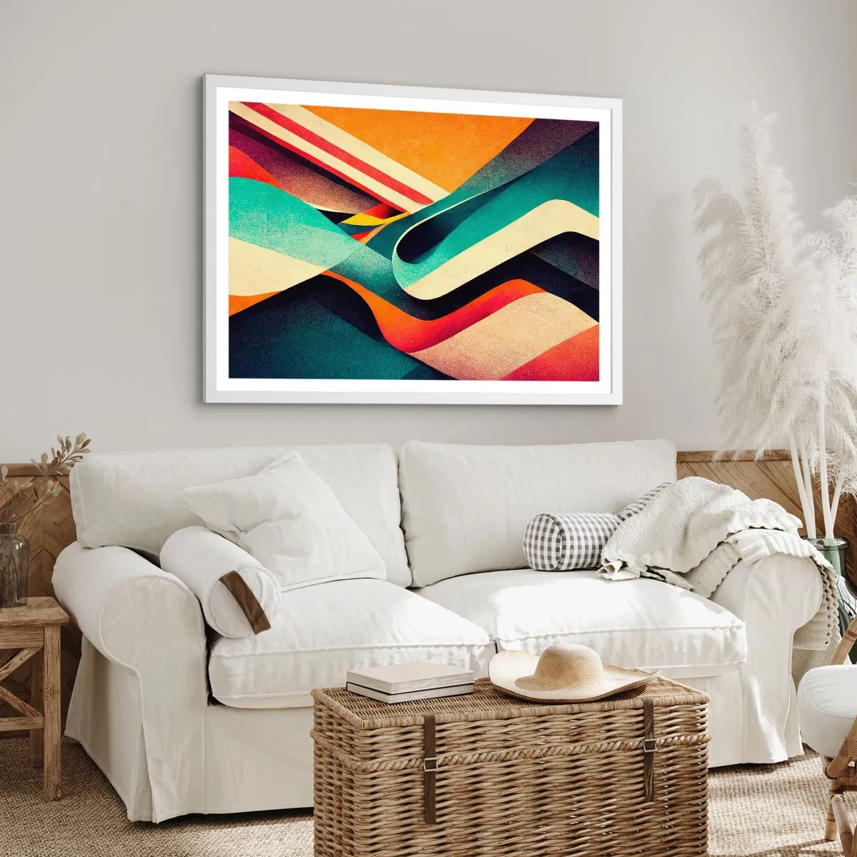 Poster in einem weißen Rahmen - Intensive Komposition - 50x40 cm