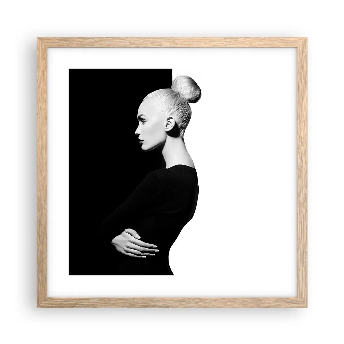 Poster in einem Rahmen aus heller Eiche - Einfach eine Frau - 40x40 cm