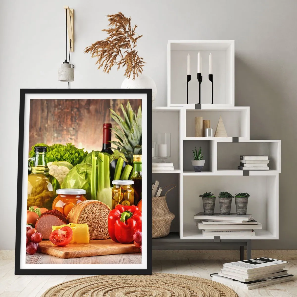 Poster in einem schwarzem Rahmen - Geräuchert, gebacken und eingelegt - 40x50 cm