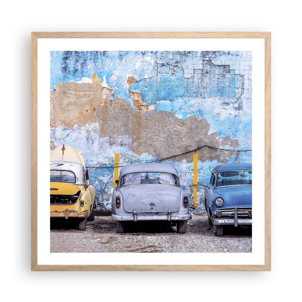 Poster in einem Rahmen aus heller Eiche - Treffen der Veteranen - 60x60 cm