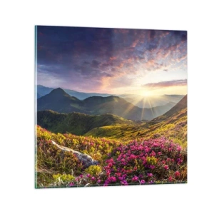 Glasbild - Bild auf glas - Frische am Bergmorgen - 30x30 cm