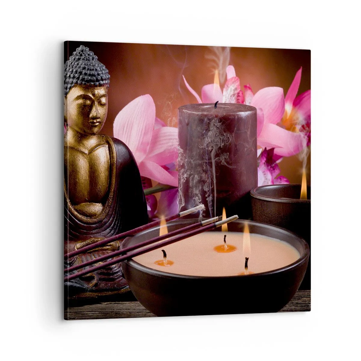 Bild auf Leinwand - Leinwandbild - Den Geist frei machen, den Körper beruhigen - 60x60 cm