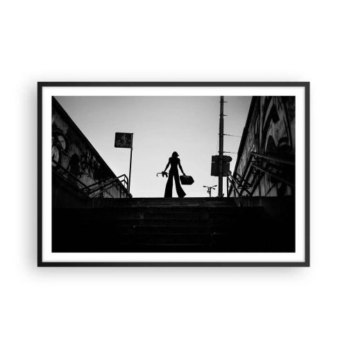 Poster in einem schwarzem Rahmen - Städtisches Wandern - 91x61 cm