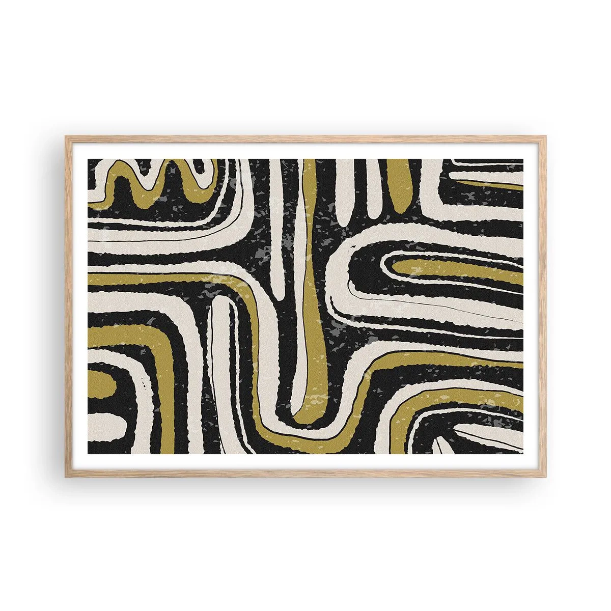 Poster in einem Rahmen aus heller Eiche - Komposition: Straßen und Gassen - 100x70 cm