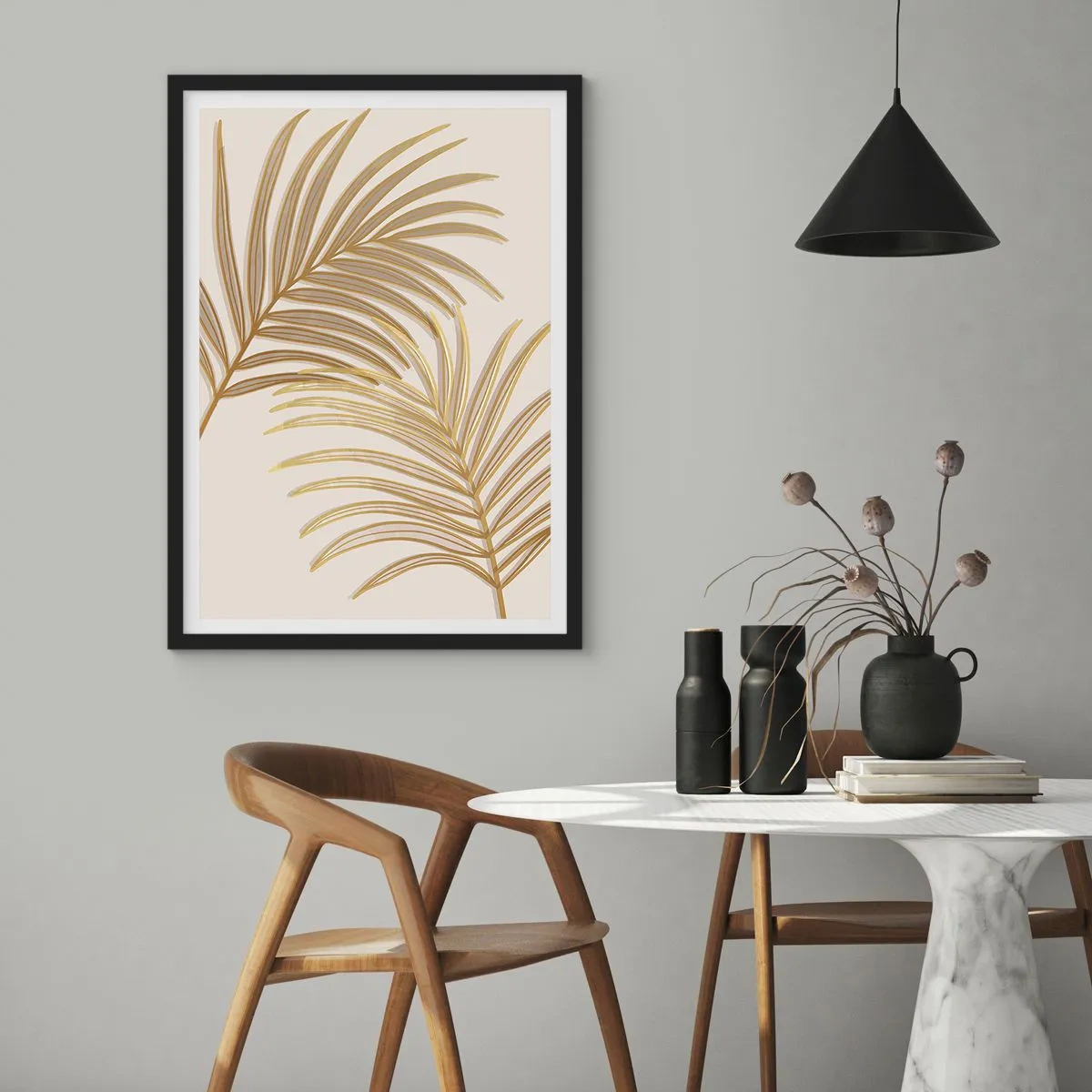 Poster in einem schwarzem Rahmen - Goldene Palme! - 61x91 cm