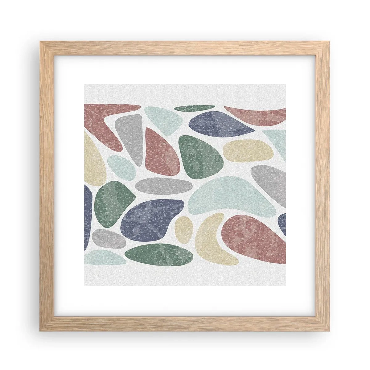 Poster in einem Rahmen aus heller Eiche - Mosaik aus pulverförmigen Farben - 30x30 cm