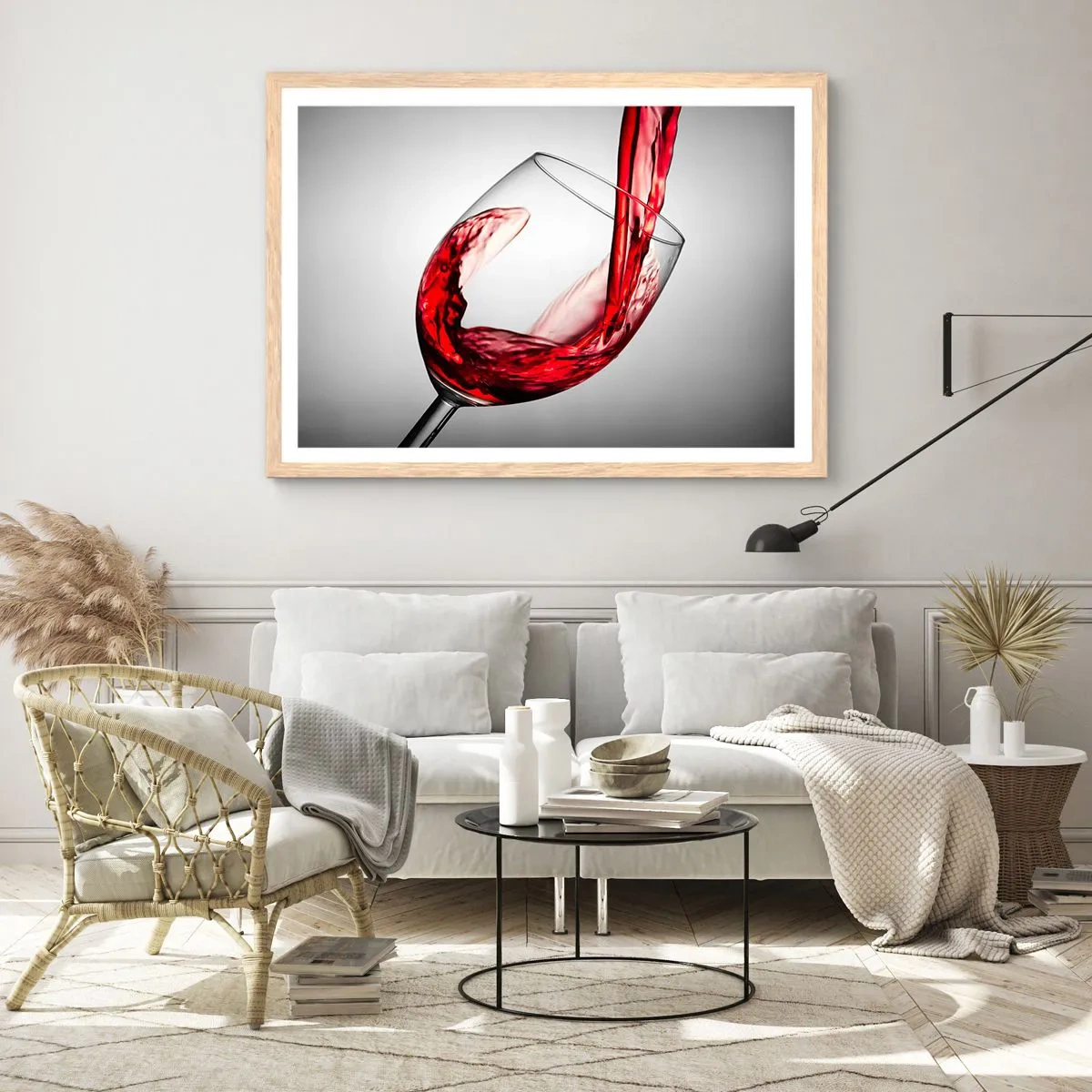 Poster in einem Rahmen aus heller Eiche - Farbe – Bewegung – Klang - 70x50 cm