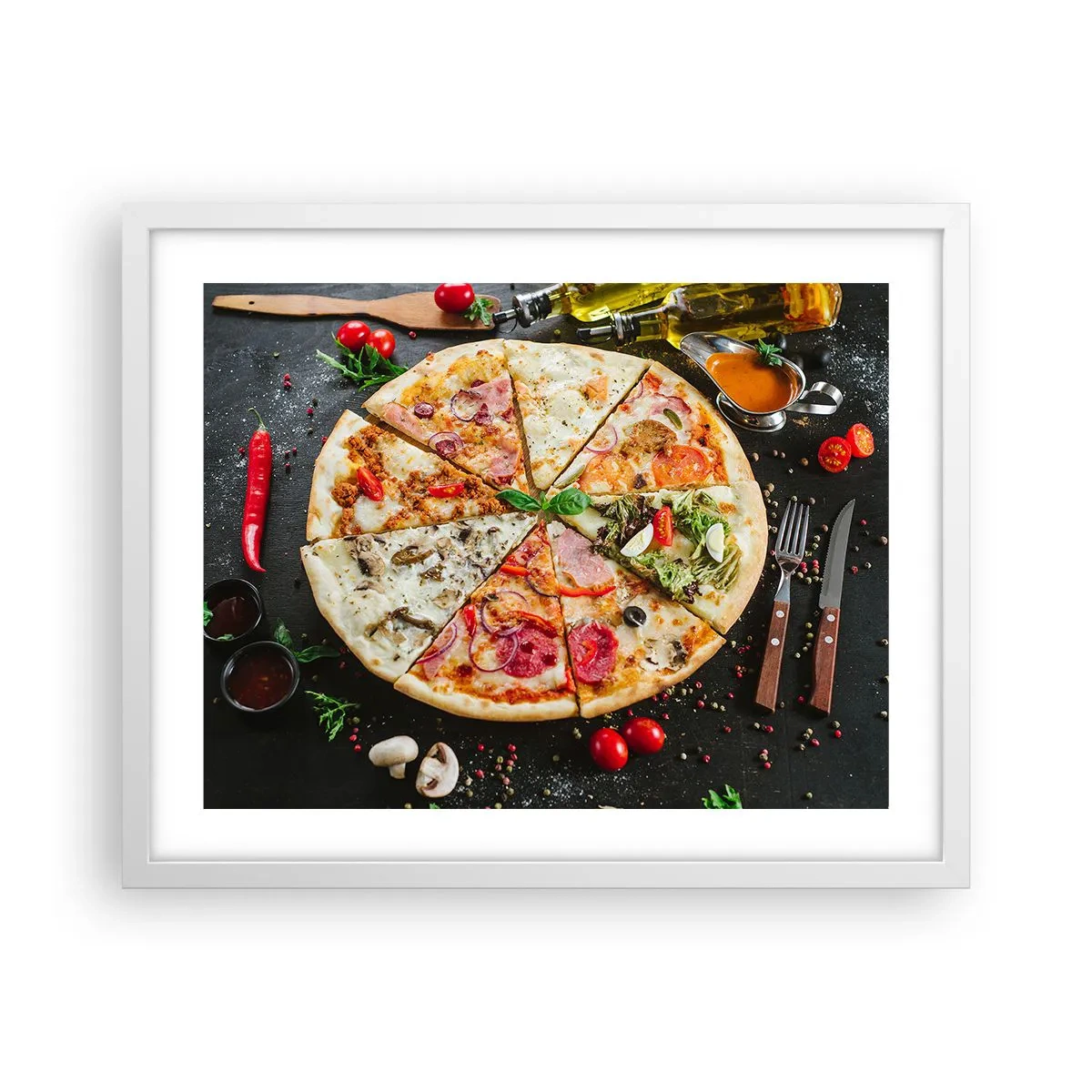 Poster in einem weißen Rahmen - Eine Reihe von Geschmacksrichtungen - 50x40 cm