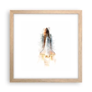 Poster in einem Rahmen aus heller Eiche - Entdecker für den Anfang - 30x30 cm