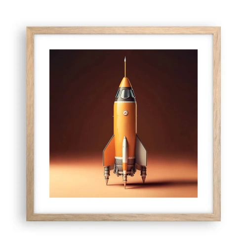 Poster in einem Rahmen aus heller Eiche - Es beginnt mit einem Traum - 40x40 cm