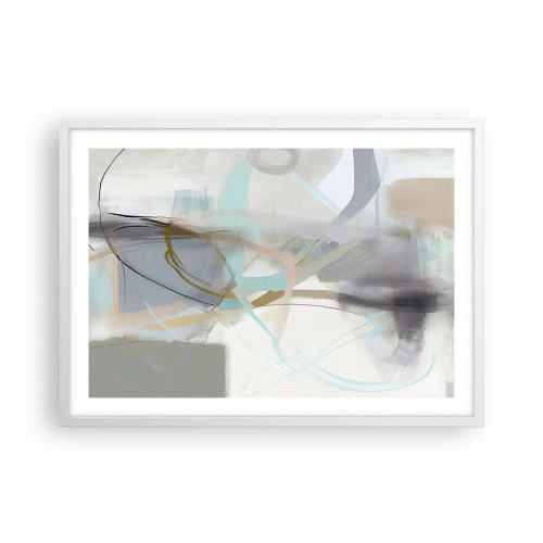 Poster in einem weißen Rahmen - Neblige Abstraktion - 70x50 cm