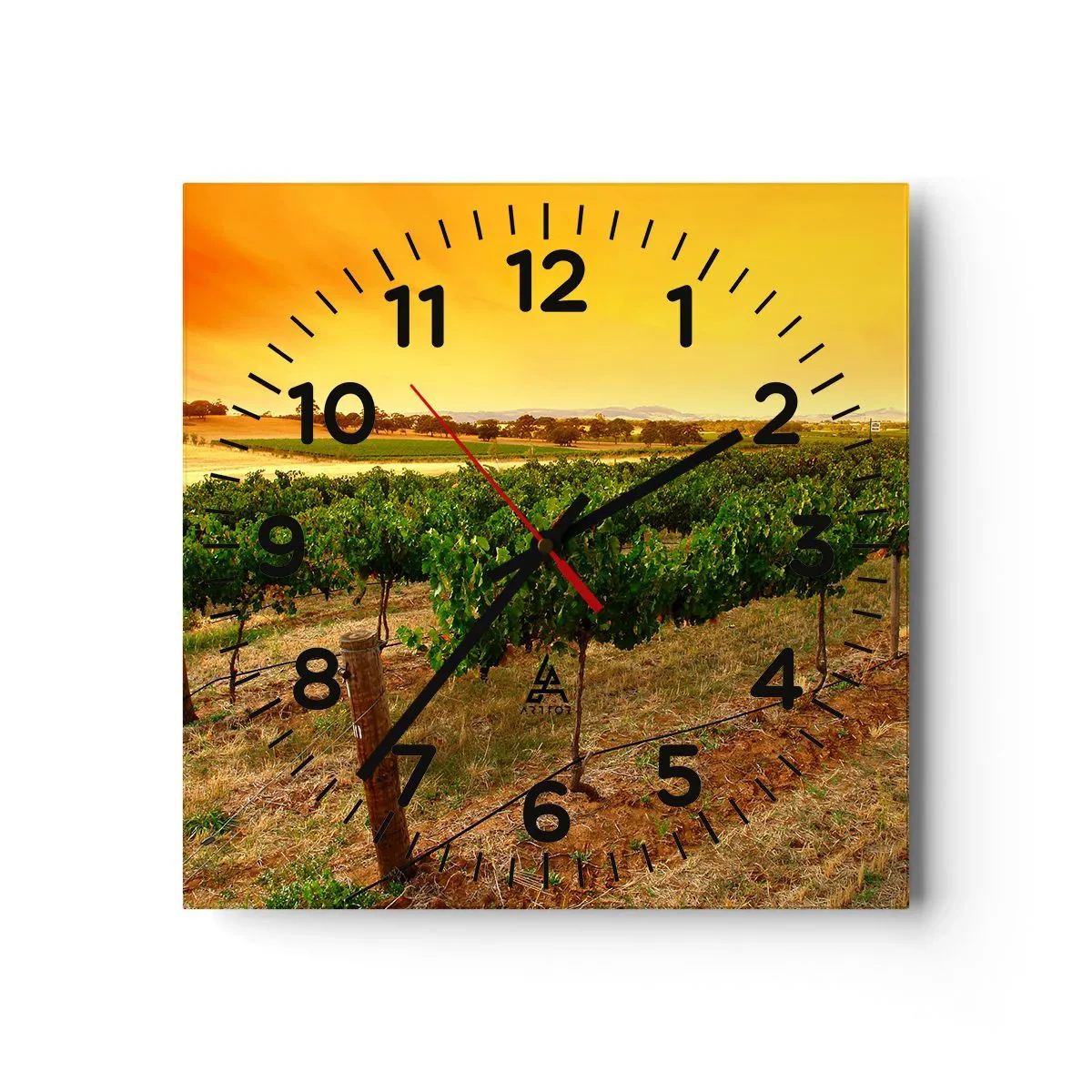 Wanduhr - Glasuhr - Holen Sie sich einen Drink von der Sonne - 40x40 cm