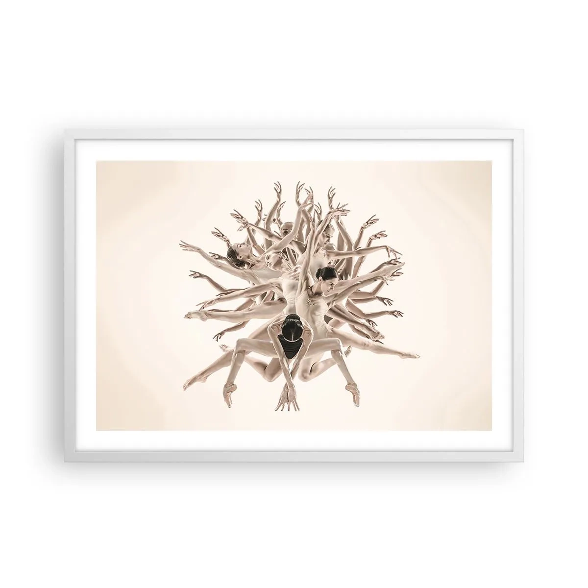 Poster in einem weißen Rahmen - Aufblühen im Tanz - 70x50 cm