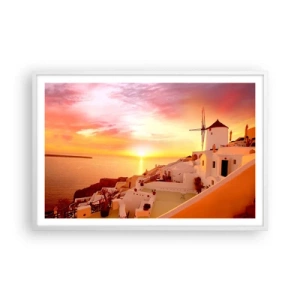 Poster in einem weißen Rahmen - In Weiß und Gold schmelzen - 91x61 cm