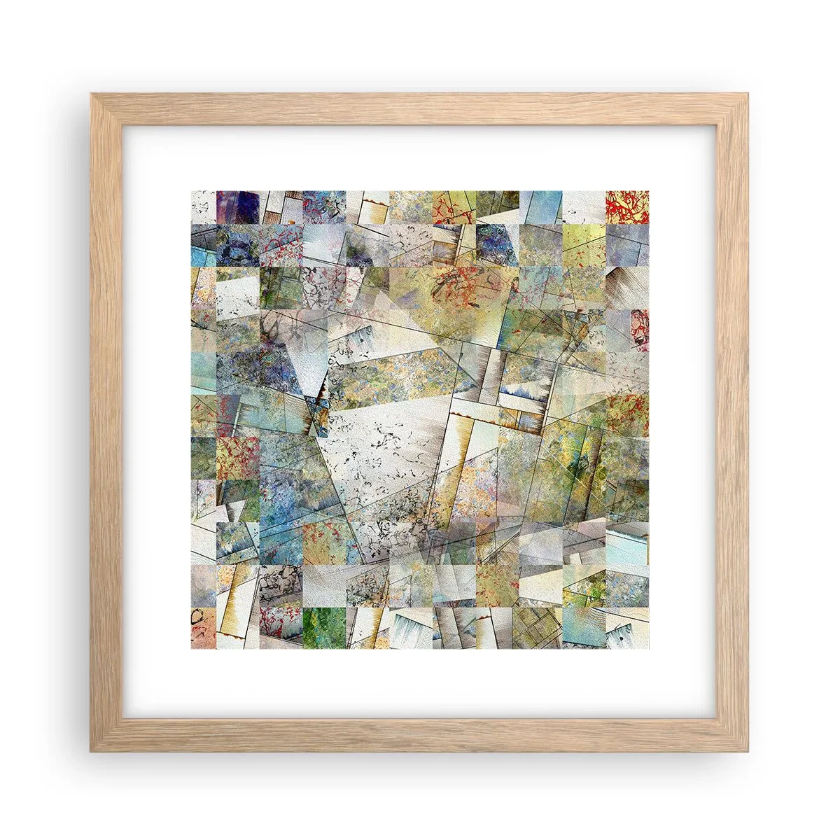 Poster in einem Rahmen aus heller Eiche - Geometrische Mischung - 30x30 cm