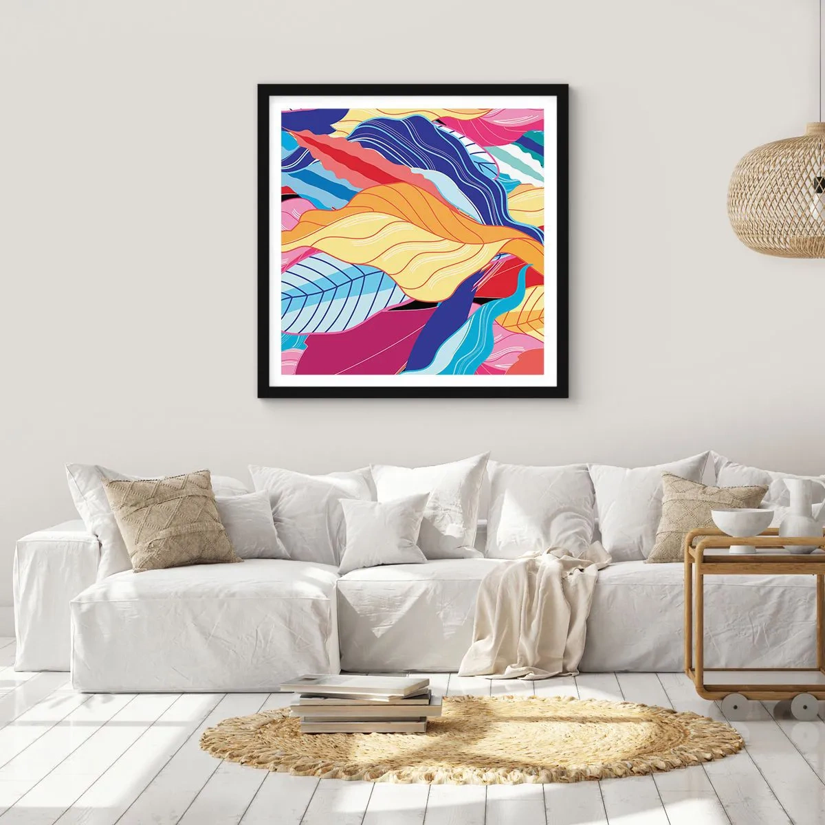 Poster in einem schwarzem Rahmen - Buntes Durcheinander - 60x60 cm