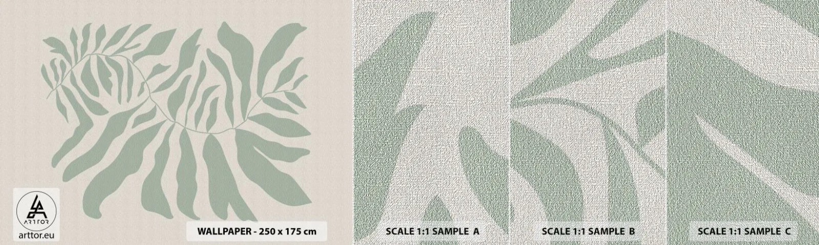 Fototapeten Muster Premium Canvas - Smaragdzweig - Boho, Anlage, Botanisch - 100x30 cm