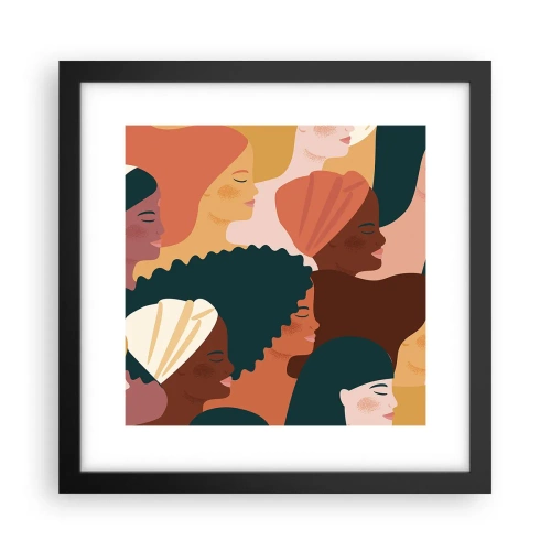 Poster in einem schwarzem Rahmen - Nur Weiblichkeit - 30x30 cm