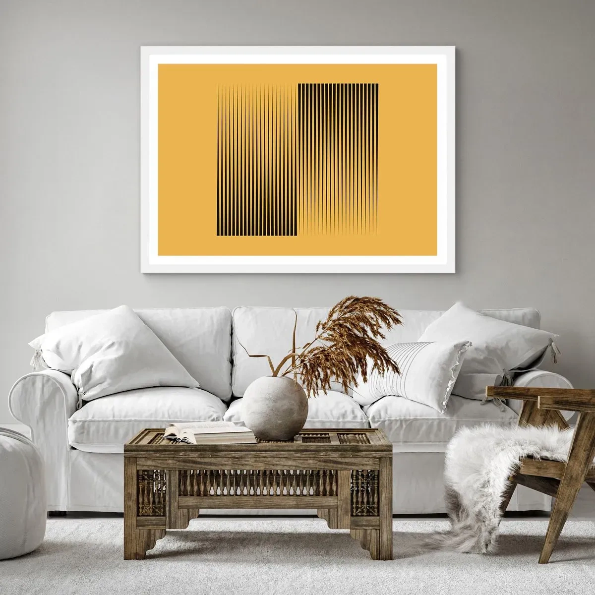 Poster in einem weißen Rahmen - Quadratur der Gegensätze - 91x61 cm