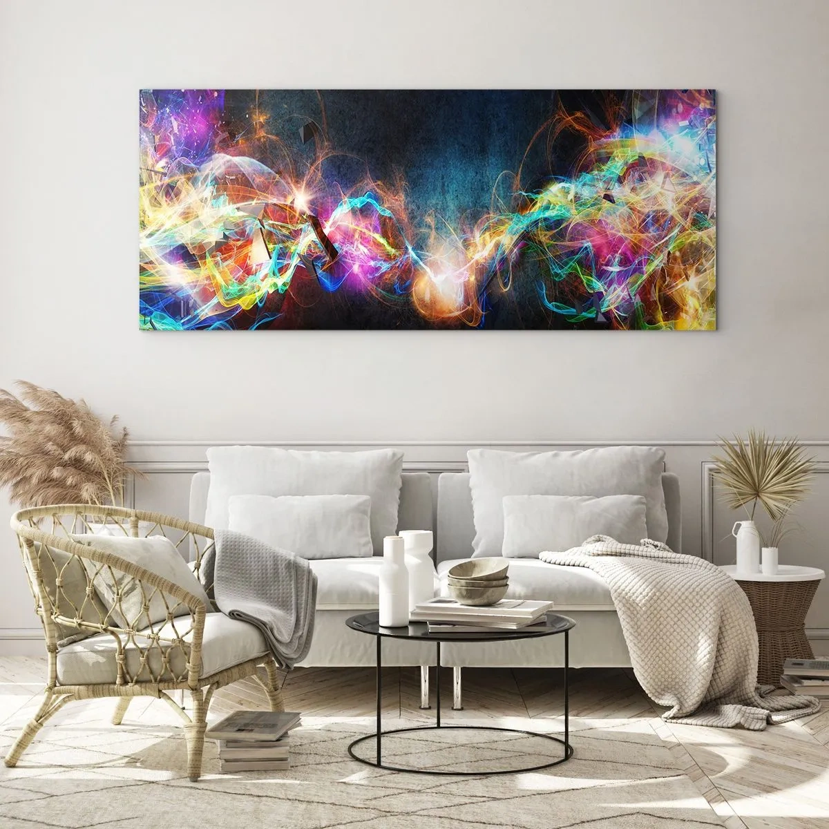 Glasbild - Bild auf glas - Freudig gegen die Dunkelheit - 100x40 cm