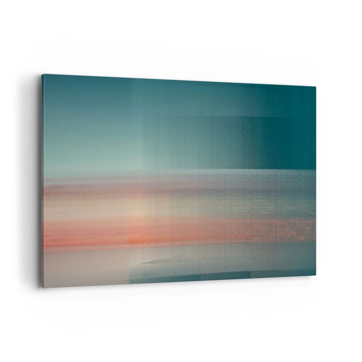 Bild auf Leinwand - Leinwandbild - Ein Sonnenuntergang in Pastelltönen über einem ruhigen Horizont - 100x70cm - Abstraktion: Lichtwellen - Moderne Wanddekoration für Wohnzimmer und Schlafzimmer ARTTOR