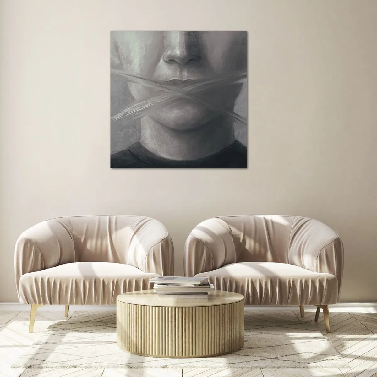 Glasbild - Bild auf glas - Ohne ein Wort - 70x70 cm