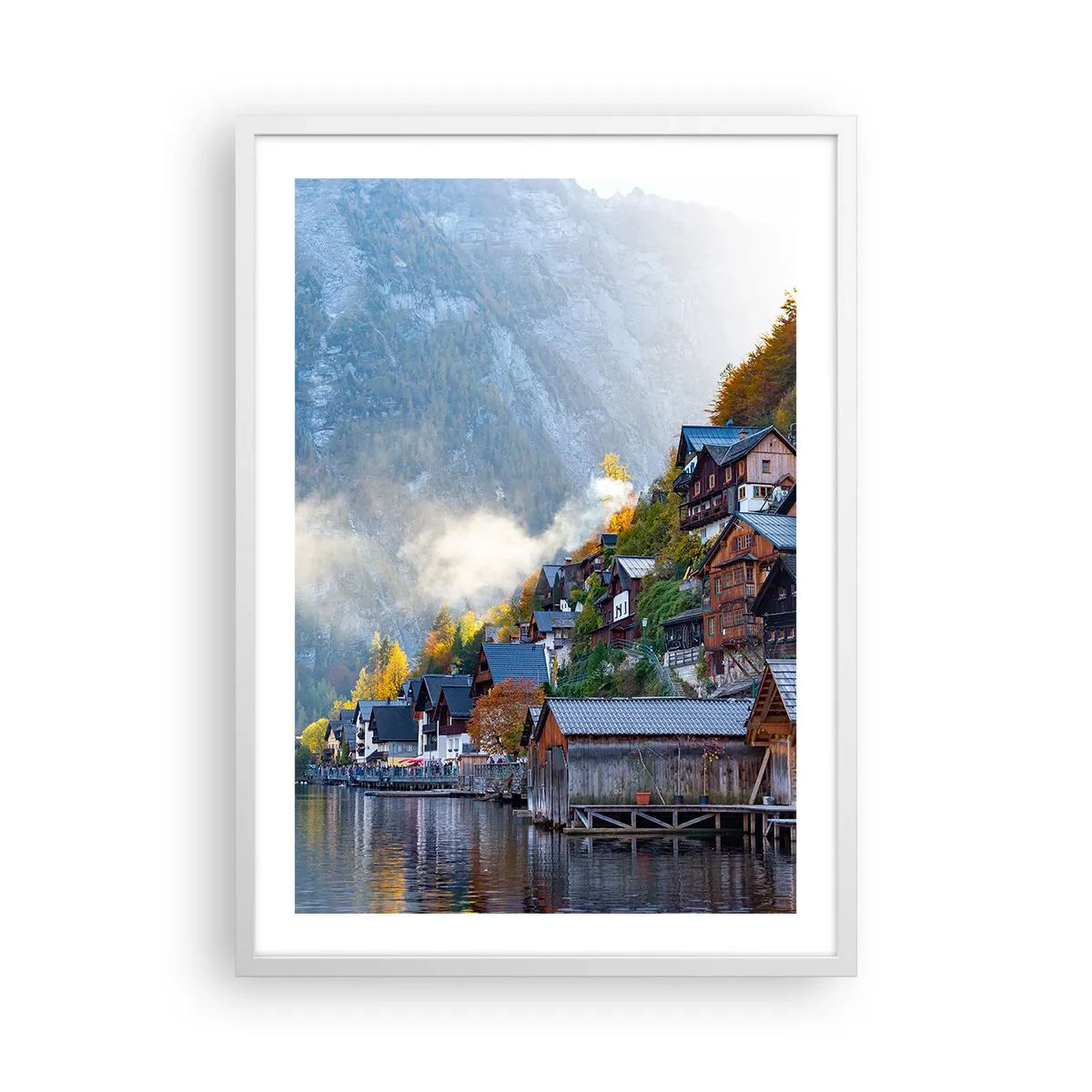 Poster in einem weißen Rahmen - Alpenatmosphäre - 50x70 cm