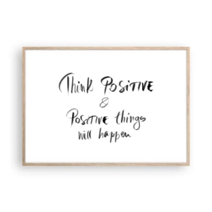 Poster in einem Rahmen aus heller Eiche - Wie soll man leben? - 100x70 cm