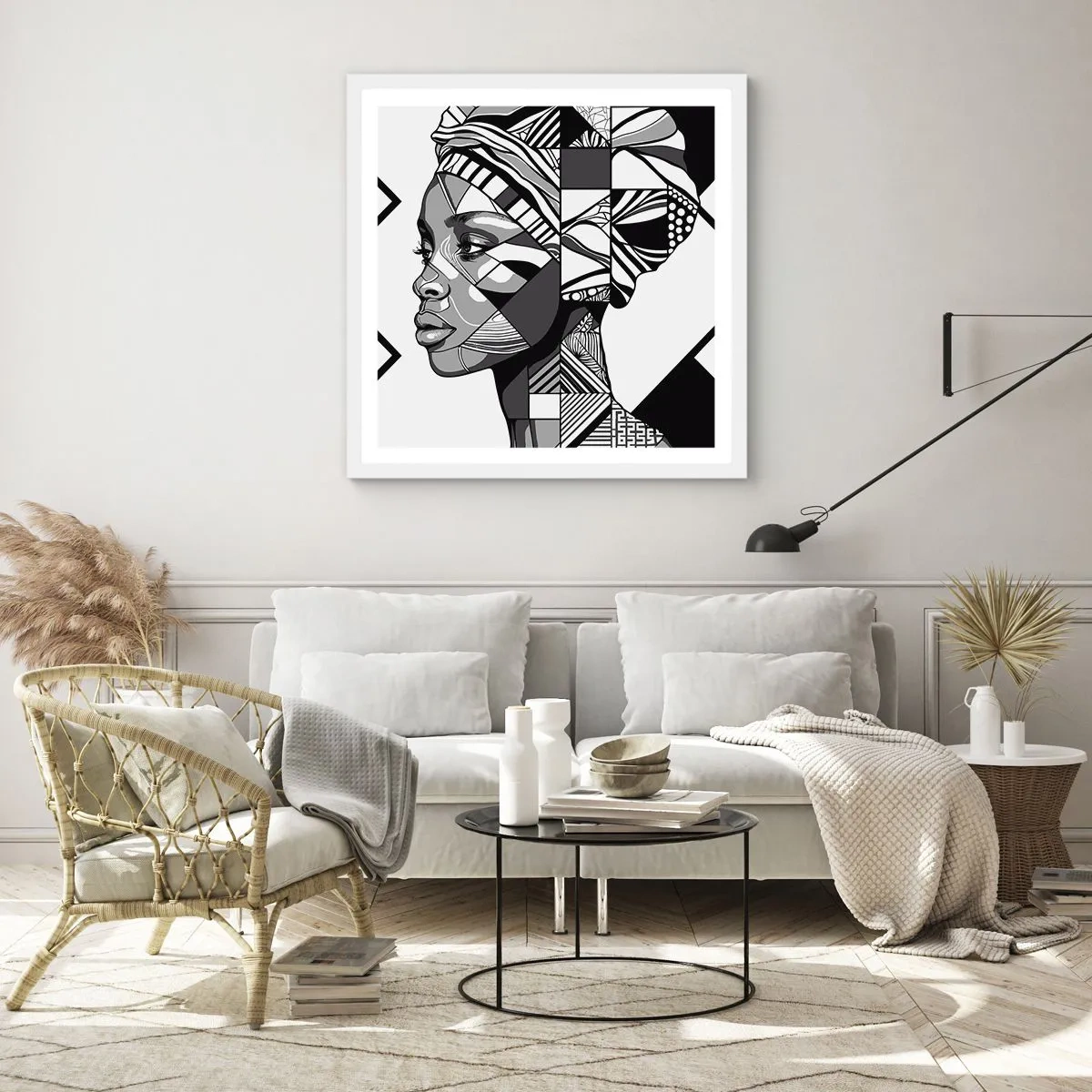 Poster in einem weißen Rahmen - Ethnisches Porträt - 40x40 cm
