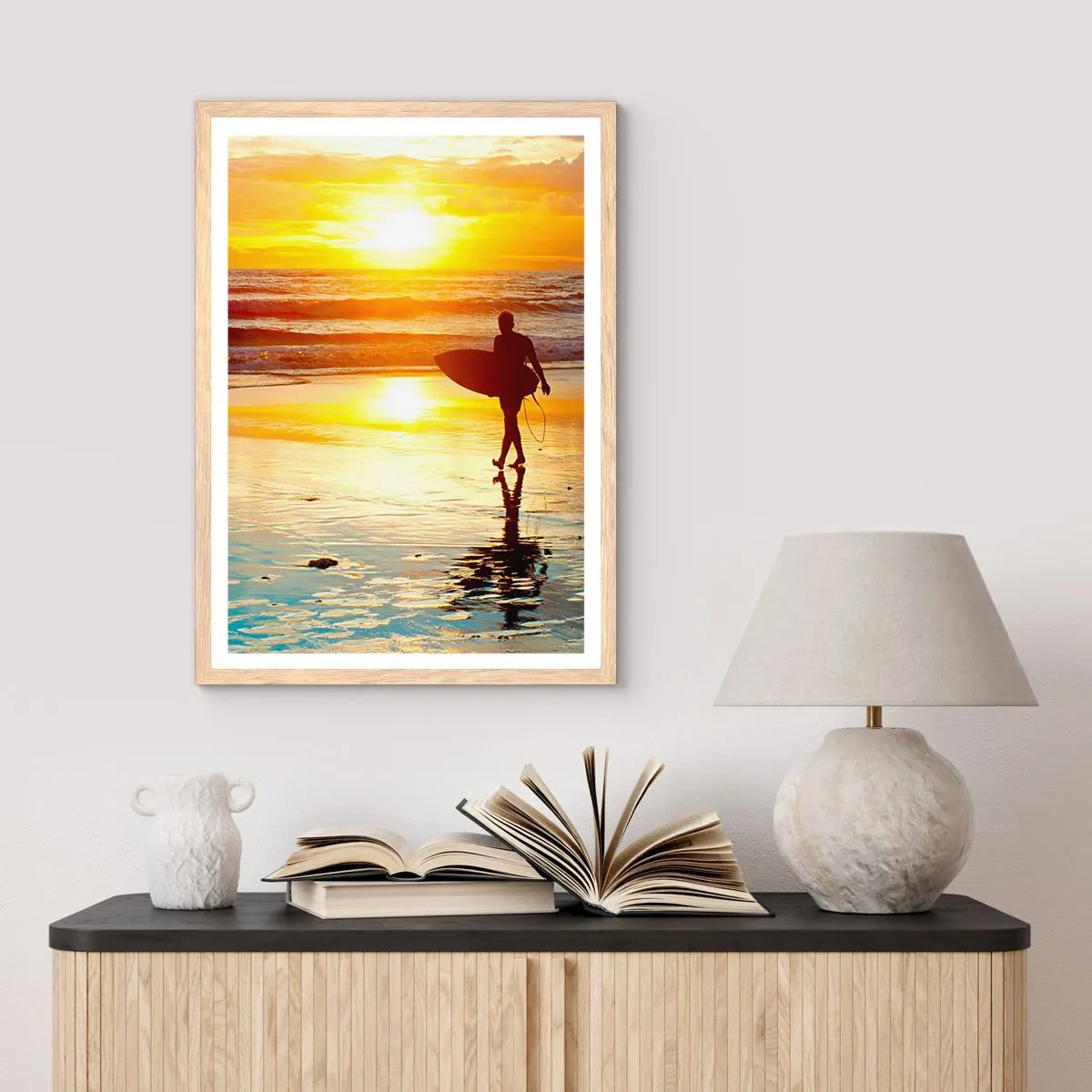 Poster in einem Rahmen aus heller Eiche - Die Rückkehr des Kriegers - 70x100 cm