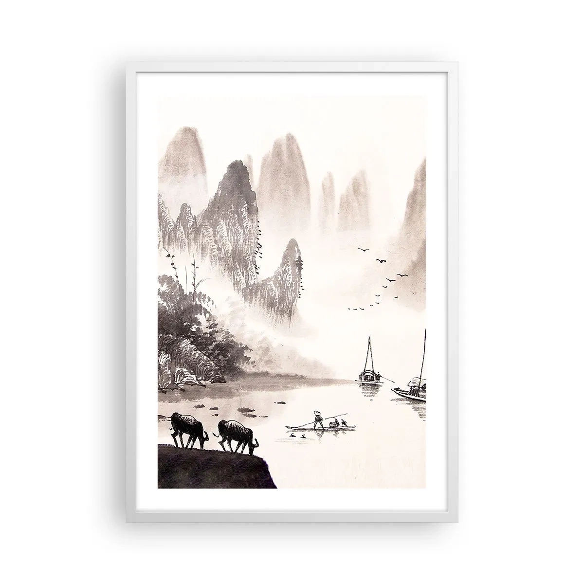 Poster in einem weißen Rahmen - Der exotische Alltag des Ostens - 50x70 cm