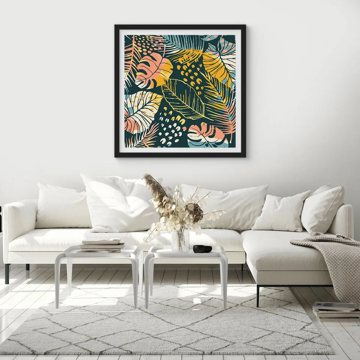 Poster in einem schwarzem Rahmen - Grüne Fantasie - 30x30 cm