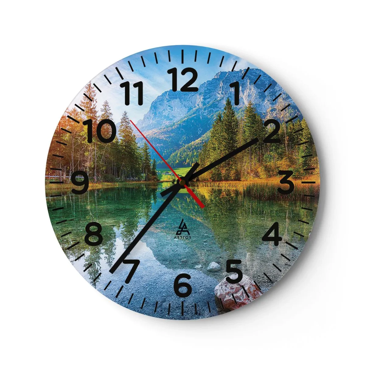 Wanduhr - Glasuhr - Die Sanftheit des Herbstes - 40x40 cm