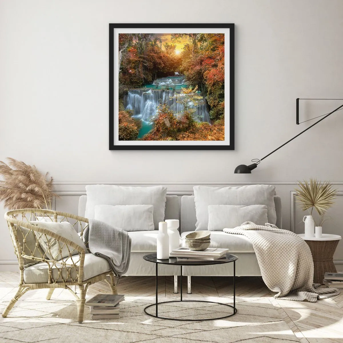 Poster in einem schwarzem Rahmen - Versteckter Schatz des Waldes - 50x50 cm