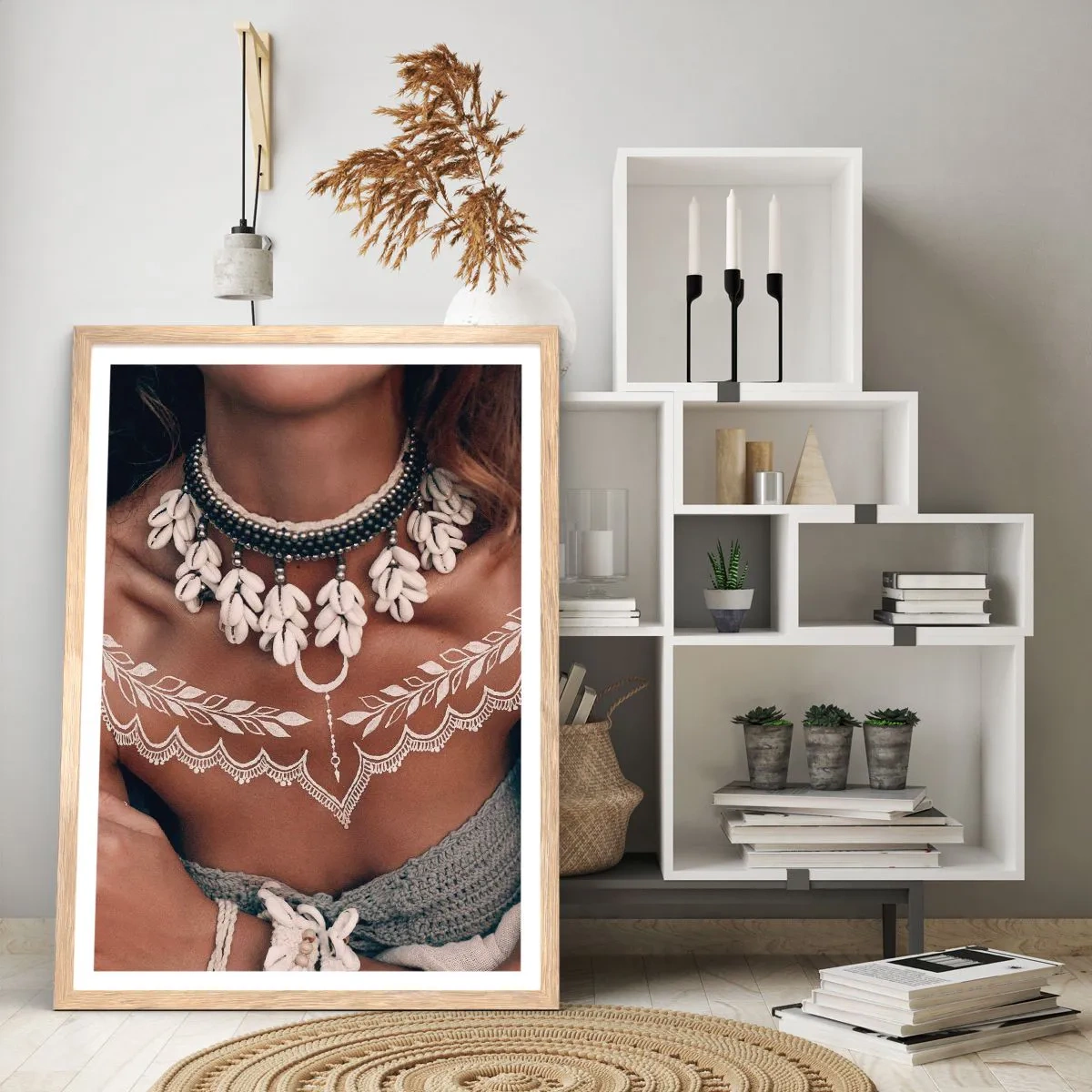 Poster in einem Rahmen aus heller Eiche - Talismane, Rituale der Weiblichkeit - 40x50 cm