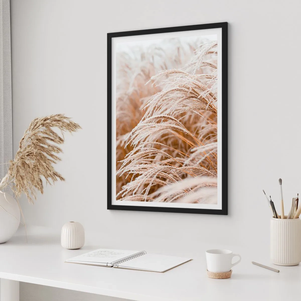 Poster in einem schwarzem Rahmen - Verbeuge dich vor der Herbstsonne - 40x50 cm