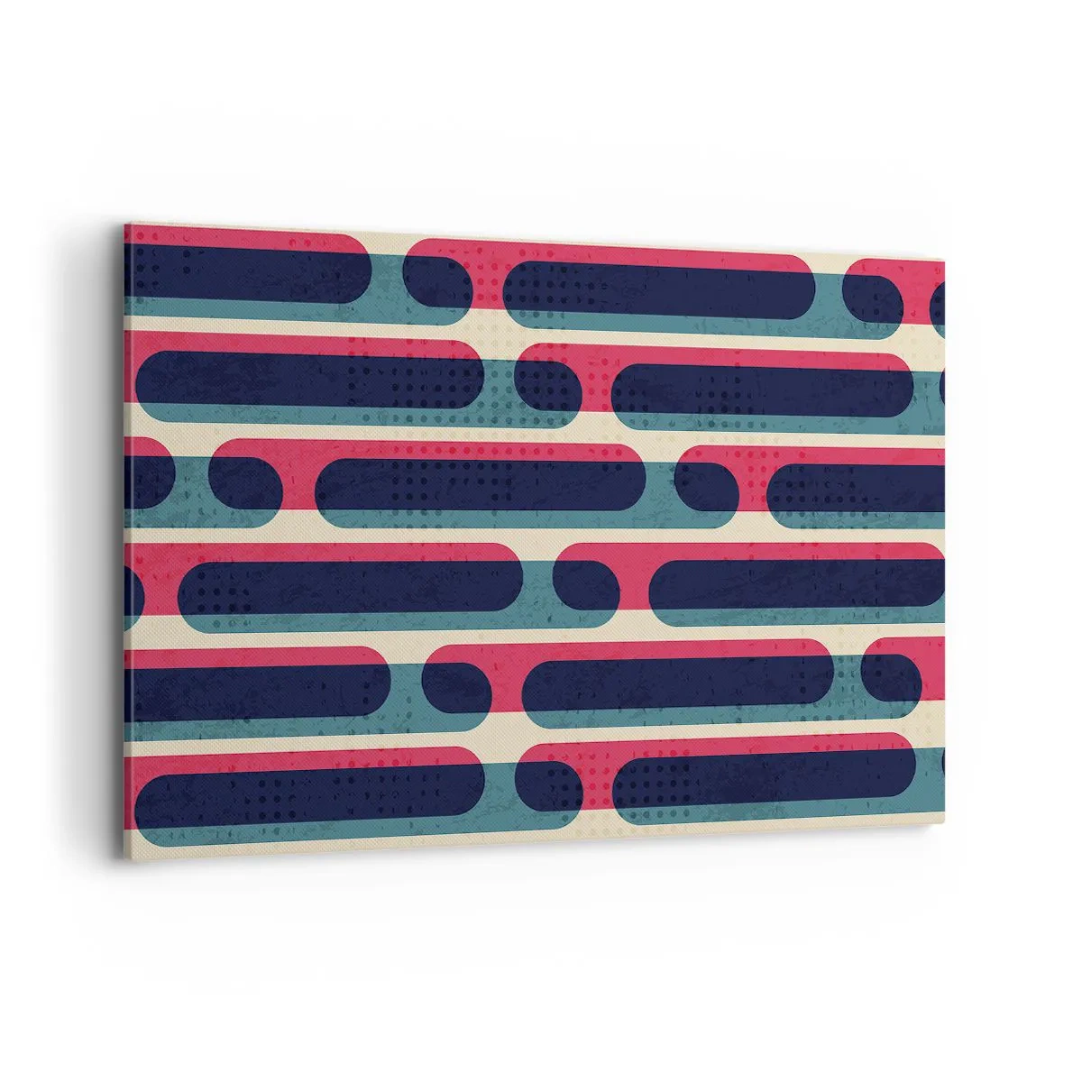 Bild auf Leinwand - Leinwandbild - Geometrisches Retro-Muster mit Pastellfarben - 120x80cm - In die Tiefe und vorwärts - Moderne Wanddekoration für Wohnzimmer und Schlafzimmer ARTTOR