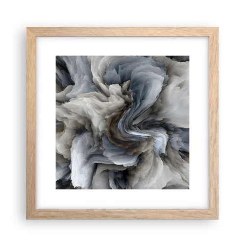Poster in einem Rahmen aus heller Eiche - Stein und Blume - 30x30 cm