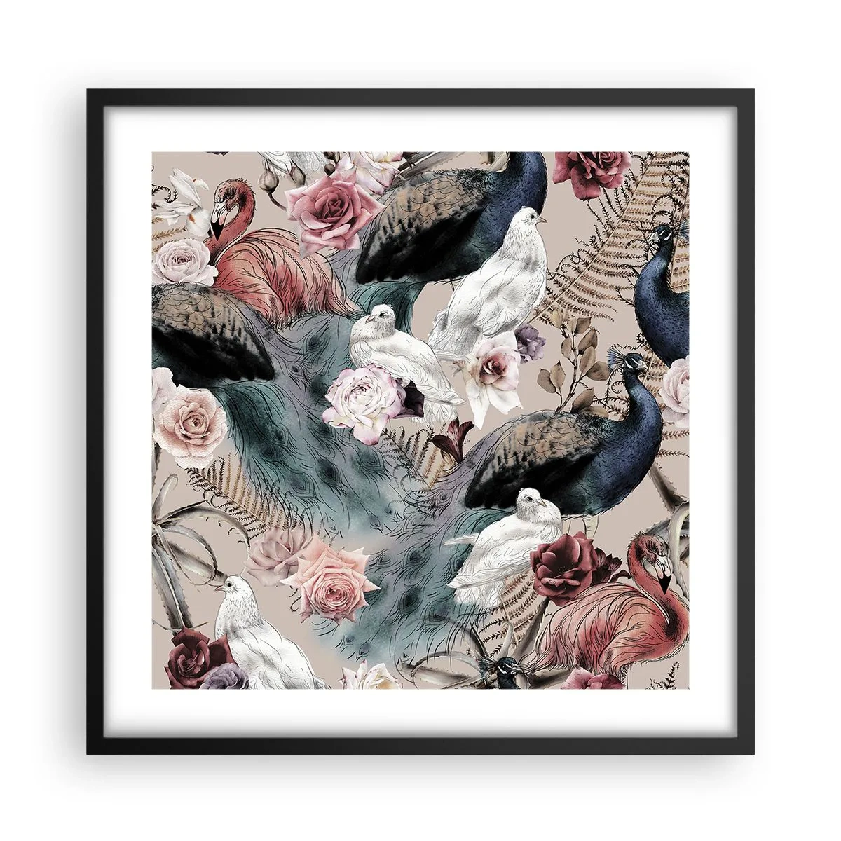 Poster in einem schwarzem Rahmen - Im Schlossgarten - 50x50 cm