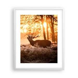Poster in einem weißen Rahmen - Der Traum eines Jägers - 40x50 cm